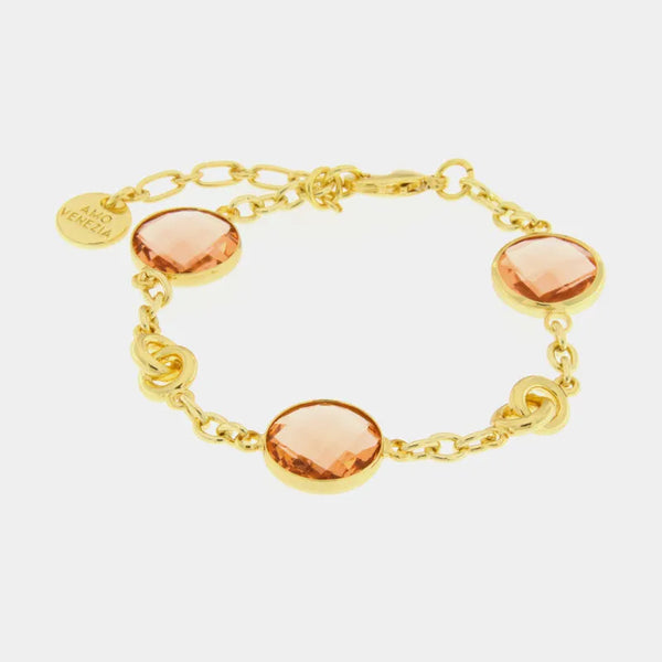 Bracciale in Metallo con cristalli arancioni — collezione lido