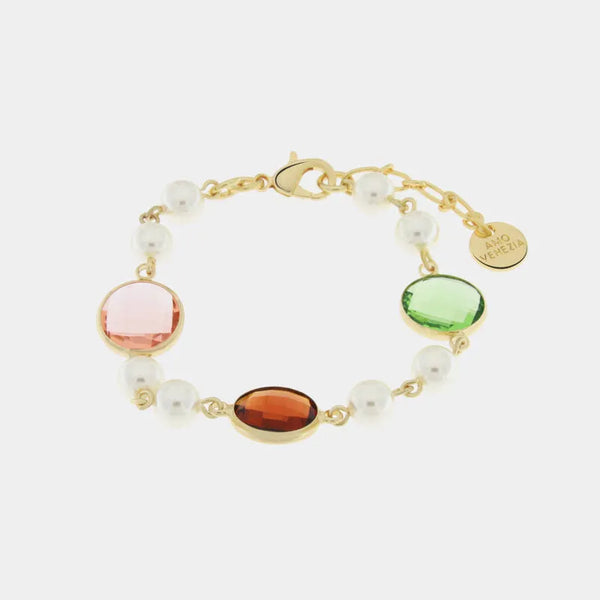Bracciale in Metallo con perline e cristalli — collezione lido