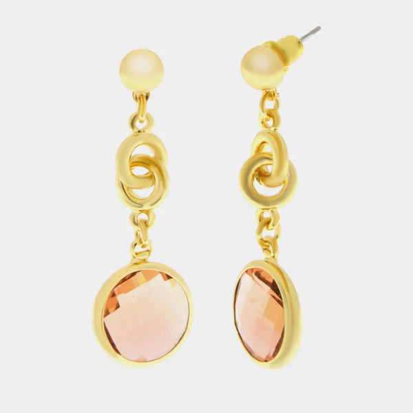 Orecchini in Metallo con cristallo rosa — collezione lido