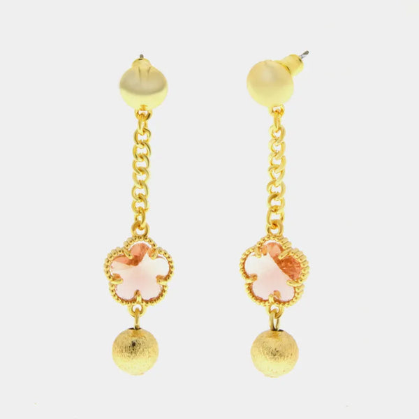 Orecchini in Metallo con fiore rosa — collezione lido