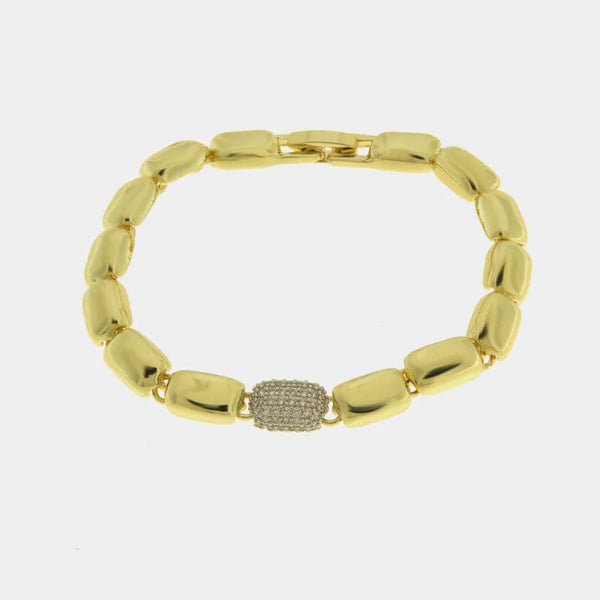 Bracciale in Metallo Dorato sfere rotonde elegante donna — collezione notte in laguna