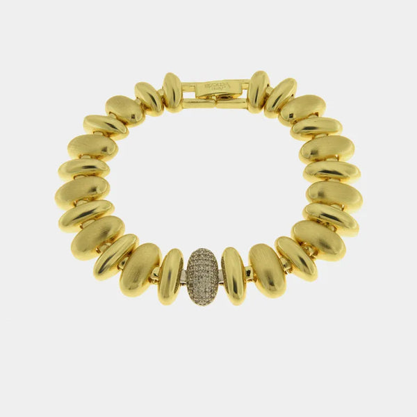 Bracciale in Metallo Dorato spike cristalli donna elegante — collezione notte in laguna