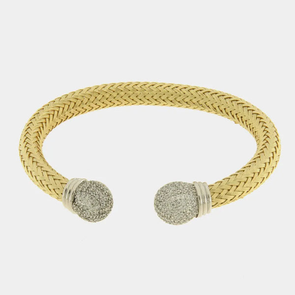 Bracciale in Metallo rigato con cristalli — collezione notte in laguna