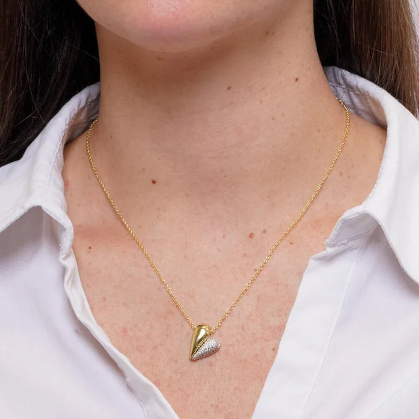Collana in Metallo Ciondolo cuore dorato veneziano — collezione notte in laguna
