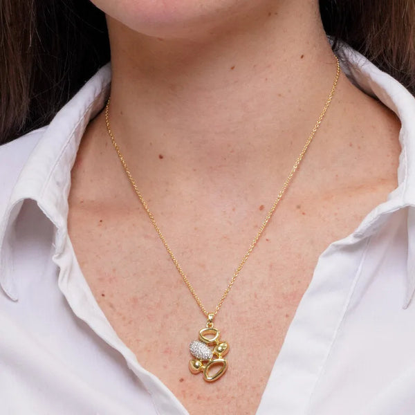 Collana in Metallo Ciondolo fiore dorato veneziano donna — collezione notte in laguna