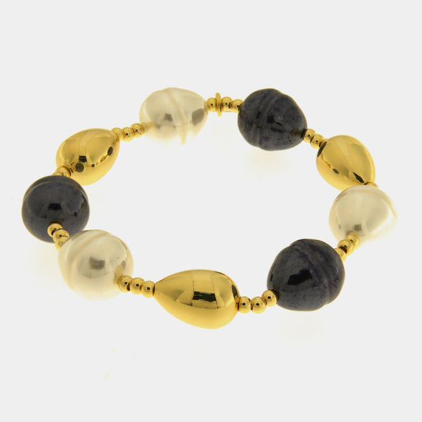 Bracciale in Metallo perle e sfere — collezione oro veneziano