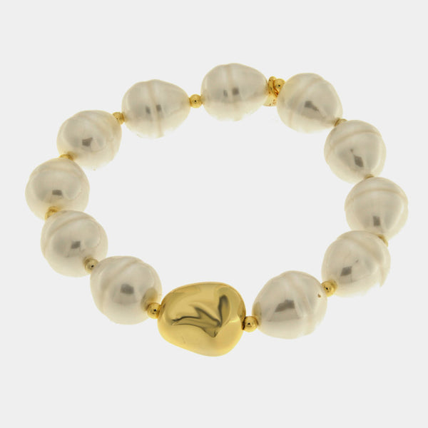 Bracciale in Metallo perle grandi — collezione oro veneziano