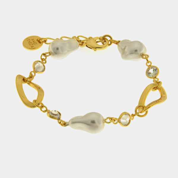 Bracciale in Metallo perle irregolari — collezione oro veneziano
