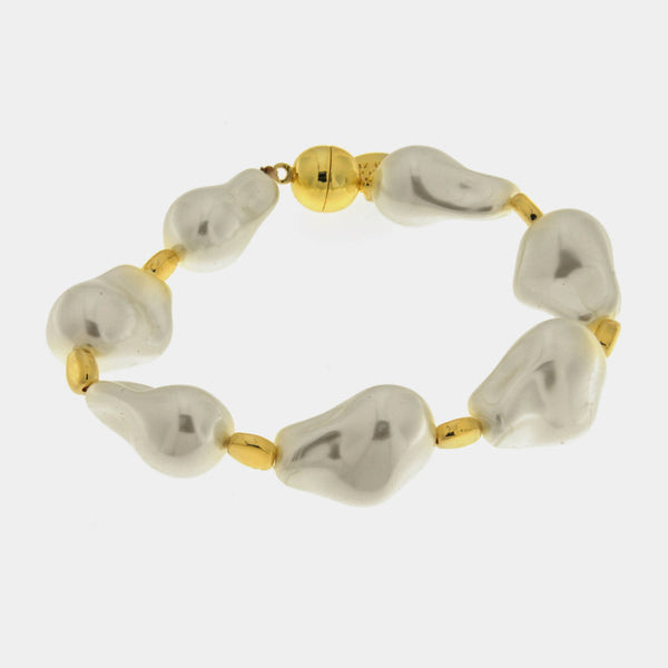 Bracciale in Metallo perle irregolari — collezione oro veneziano