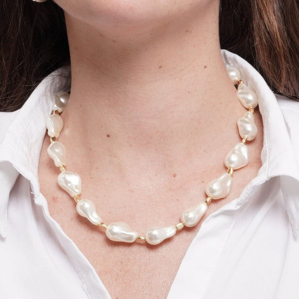 Collana in Metallo giro di perle irregolari — collezione oro veneziano