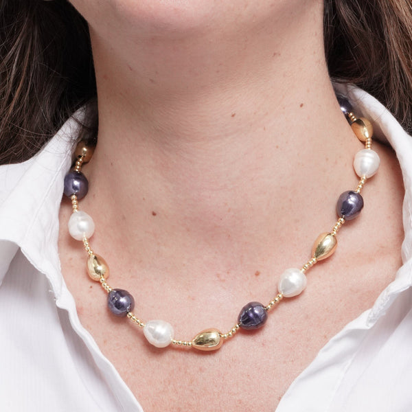 Collana in Metallo perle e cristalli — collezione oro veneziano