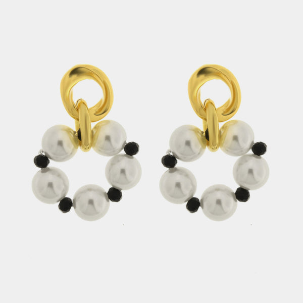 Orecchini in Metallo cerchio con perle — collezione oro veneziano