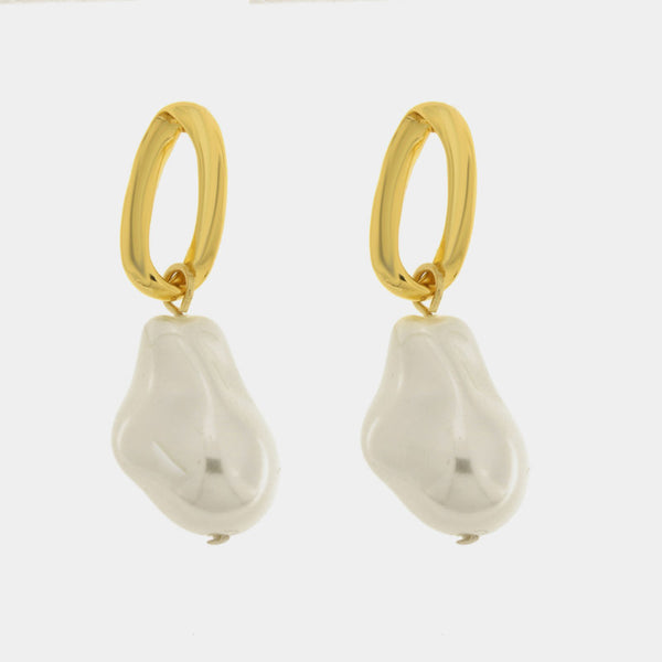 Orecchini in Metallo perla irregolare — collezione oro veneziano