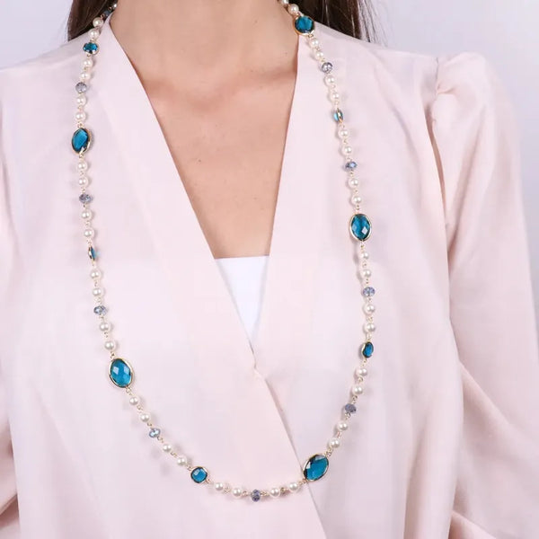 Collana in Metallo con cristalli blu — collezione palazzo ducale