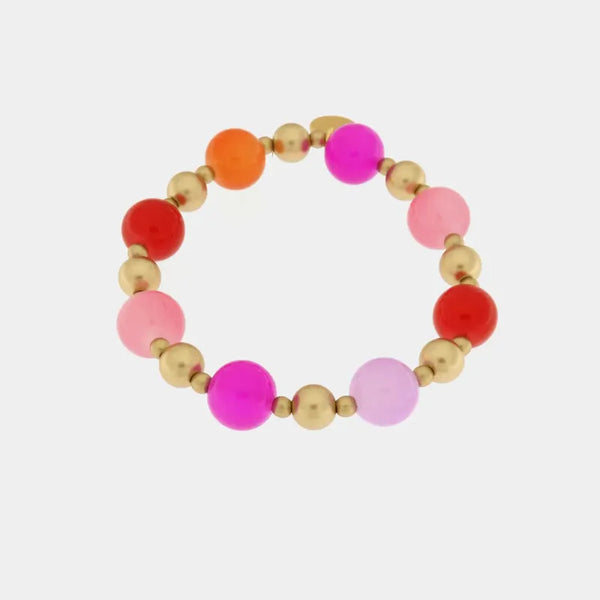 Bracciale in Metallo con cristalli rosa — collezione palazzo ducale