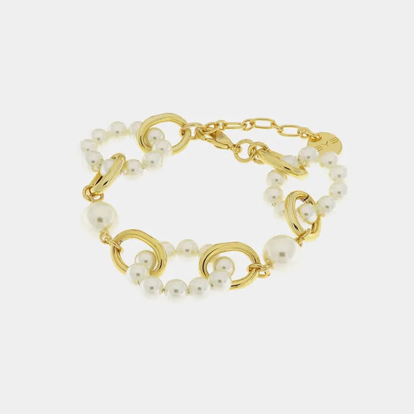 Bracciale in Metallo con perle a cerchio intrecciate — collezione palazzo ducale