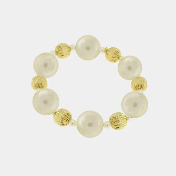 Bracciale in Metallo con perle e dettagli oro — collezione palazzo ducale