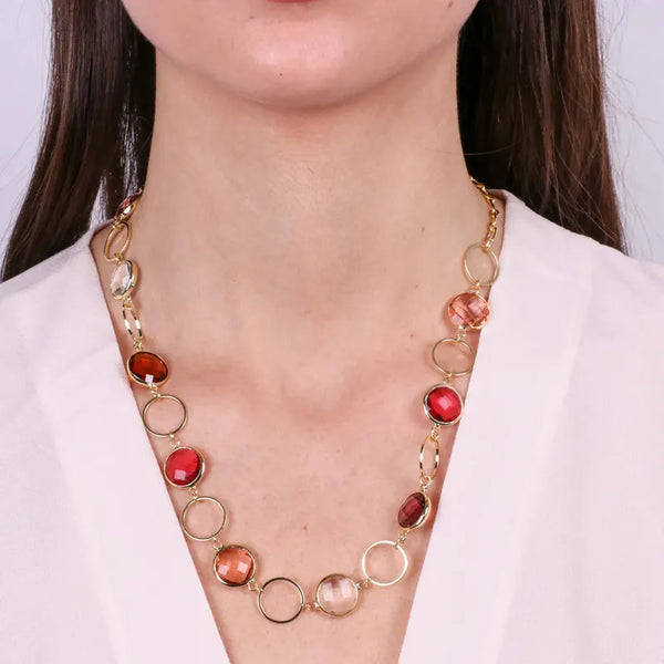 Collana in Metallo con cristalli ispirati al vetro di Murano — collezione palazzo ducale