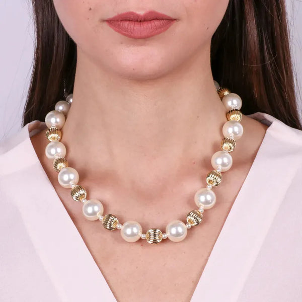 Collana in Metallo girocollo con perle — collezione palazzo ducale