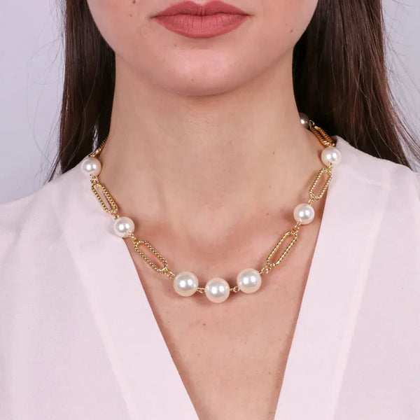 Collana in Metallo girocollo perle e catene — collezione palazzo ducale