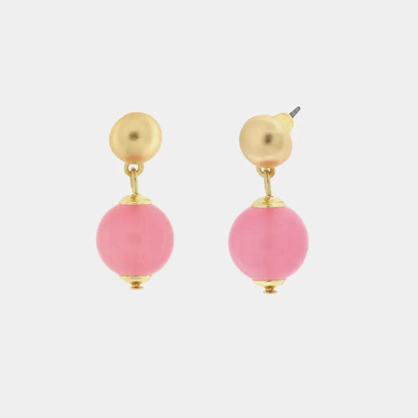 Orecchini in Metallo con cristlli rosa pendenti — collezione palazzo ducale