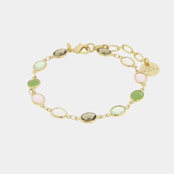 Bracciale in Metallo con cristalli colorati — collezione rialto