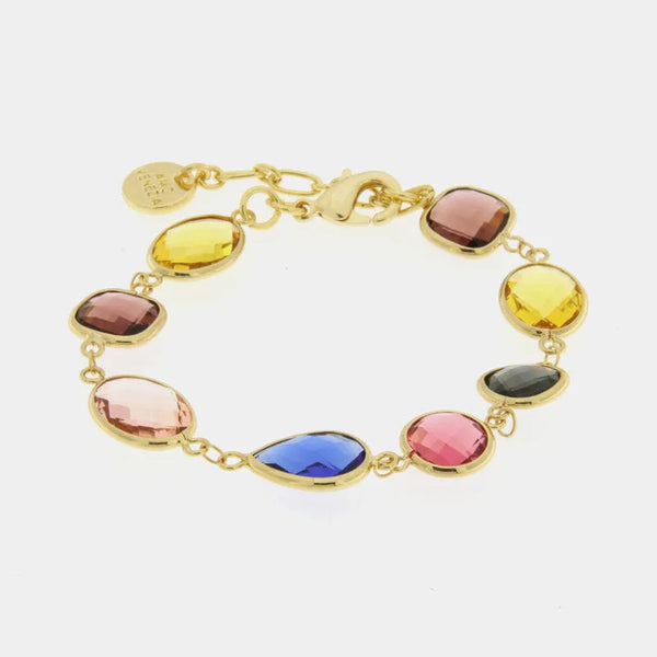 Bracciale in Metallo con cristalli colorati — collezione rialto