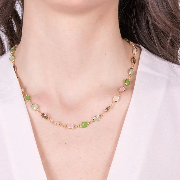 Collana in Metallo con cristalli colorati — collezione rialto