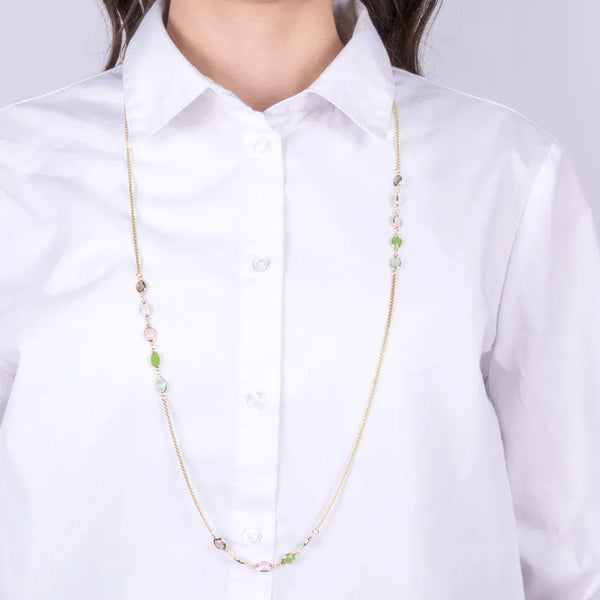 Collana in Metallo con cristalli colorati — collezione rialto