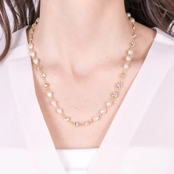 Collana in Metallo con perline e cristalli — collezione rialto