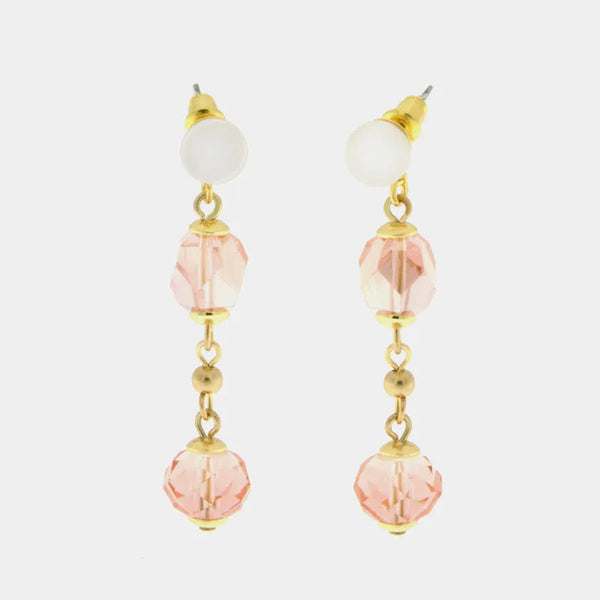 Orecchini in Metallo con cristalli rosa — collezione rialto