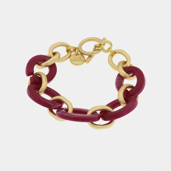 Bracciale in Metallo con catene a forma rettangolare viola — collezione san marco