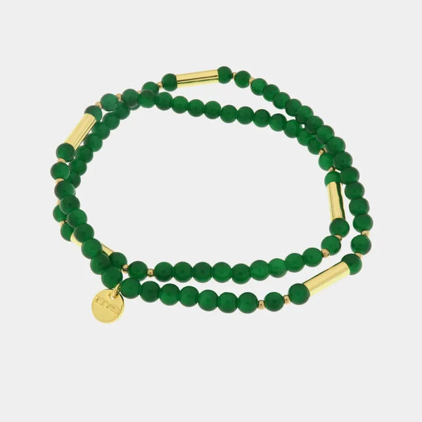 Bracciale in Metallo multifilo con pietre verdi — collezione san marco