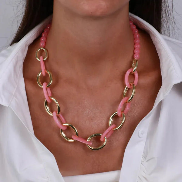 Collana in Metallo con catene arancio — collezione san marco