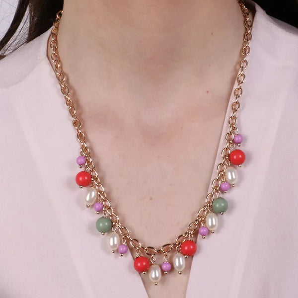 Collana in Metallo con pietre colorate — collezione san marco