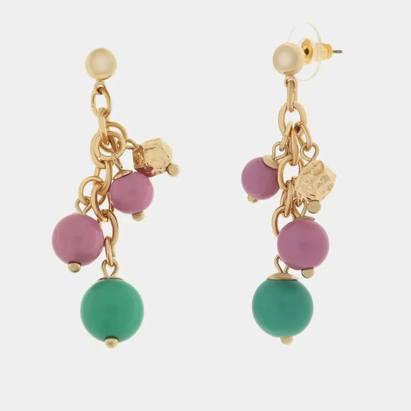 Orecchini in Metallo con pietre rosa e verdi — collezione san marco