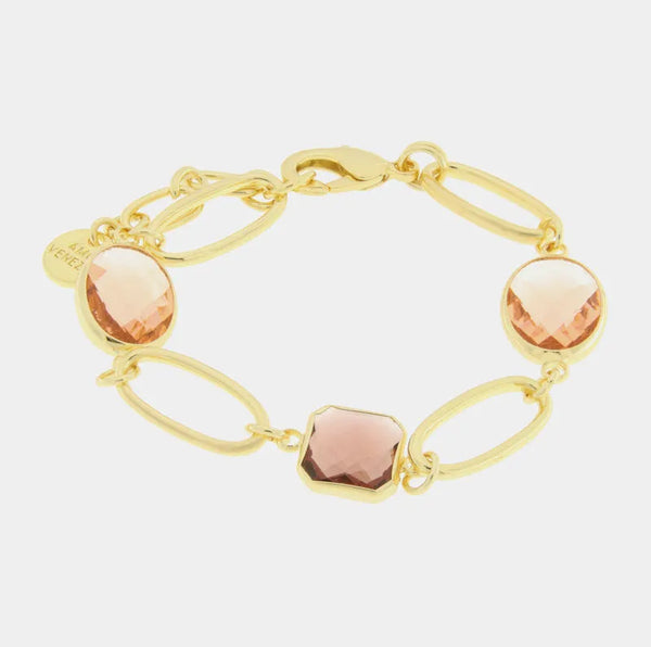 Bracciale in Metallo con catena ovale e cristalli — collezione serenissima