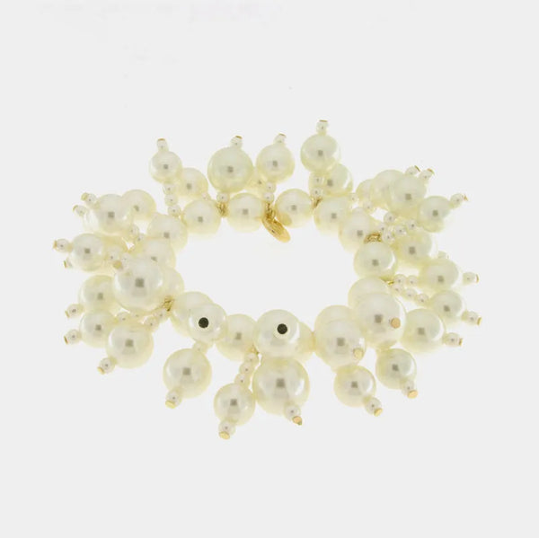 Bracciale in Metallo con perle bianche — collezione serenissima