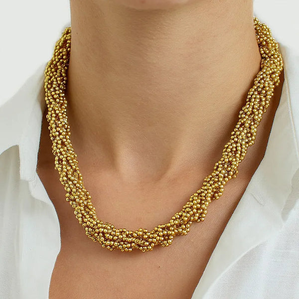 Collana in Metallo girocollo con sfere intrecciate — collezione serenissima