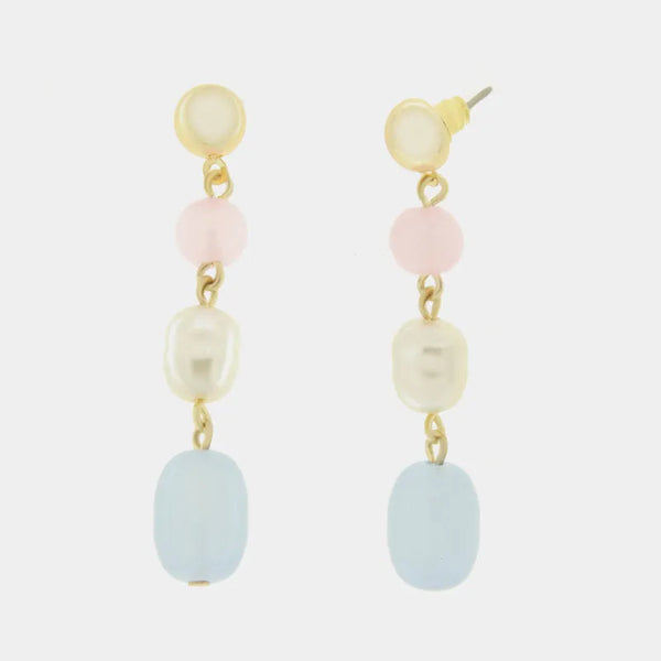 Orecchini in Metallo con perle ovali multicolor — collezione serenissima