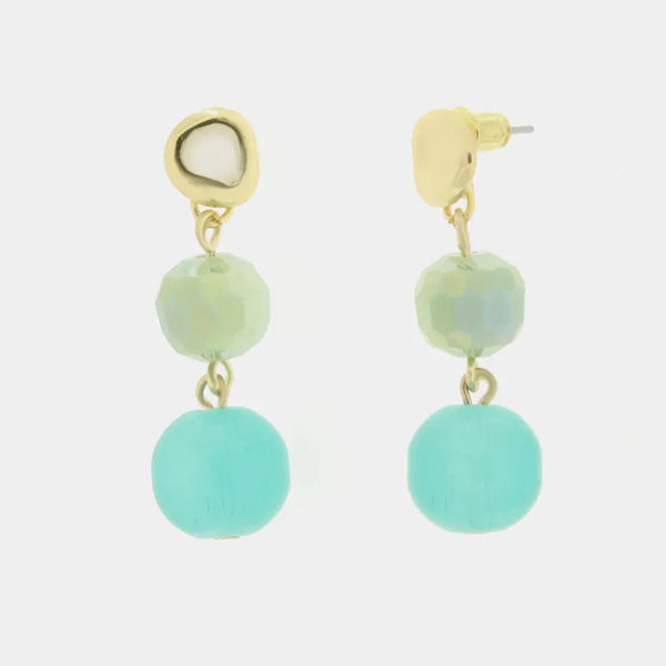 Orecchini in Metallo con perle verdi acqua — collezione serenissima