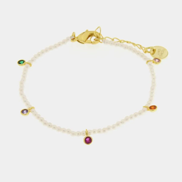 Bracciale in Metallo con pietre bianche e colorate — collezione Sospiri
