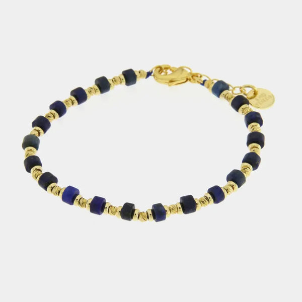 Bracciale in Metallo con pietre nere — collezione Sospiri