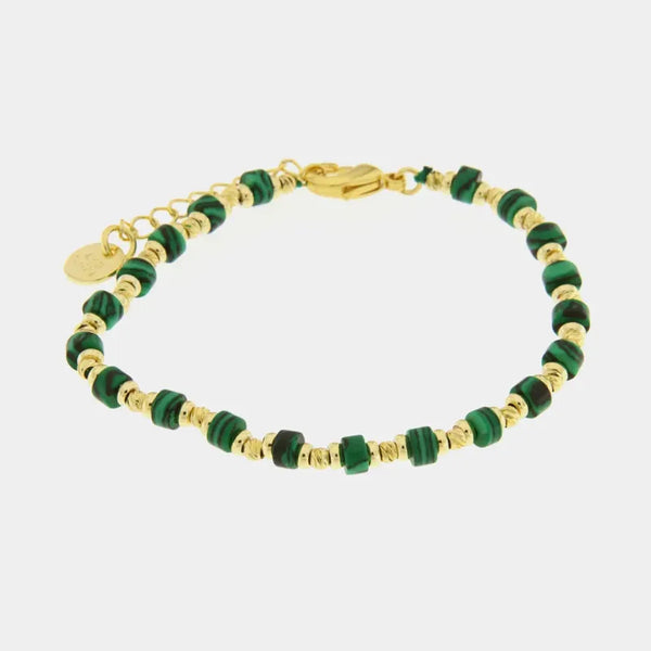 Bracciale in Metallo con pietre verdi — collezione Sospiri