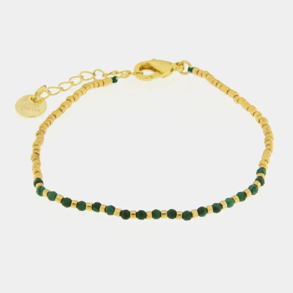 Bracciale in Metallo con pietre verdi — collezione Sospiri