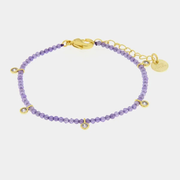 Bracciale in Metallo con pietre viola — collezione Sospiri