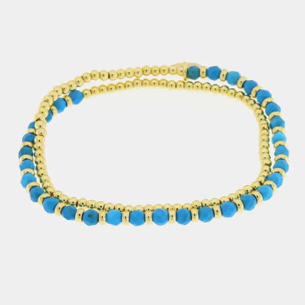 Bracciale in Metallo doppio filo con pietre azzurre — collezione Sospiri