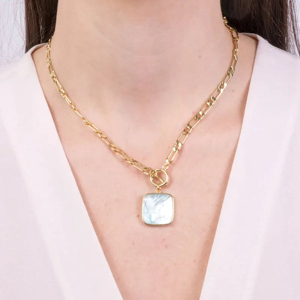 Collana in Metallo con pietra naturale turchese — collezione Sospiri